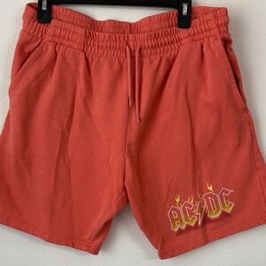 AC/DC Men's Athletic Shorts in Bold Red
